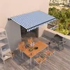 Image de vidaXL Luifel automatisch uittrekbaar 450x350 cm blauw en wit3069206