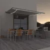 Image de vidaXL Luifel handmatig uittrekbaar met LED 500x350 cm cràmekleurig3069222