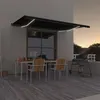 Image de vidaXL Luifel handmatig uittrekbaar met LED 500x350 cm antracietkleur3069224