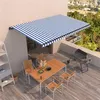 Image de vidaXL Luifel automatisch uittrekbaar 500x350 cm blauw en wit3069226