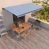 Image de vidaXL Luifel handmatig uittrekbaar 600x350 cm blauw en wit3069236