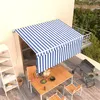 Image de vidaXL Luifel handmatig uittrekbaar met rolgordijn 3x2,5 m blauw wit3069256