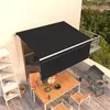 Image de vidaXL Auvent Manuel Rétractable avec Store Banne Pliable Jardin Balcon Terrasse Patio Extérieur Protection contre Rayons UV 3x2,5 m Anthracite