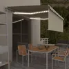 Image de vidaXL Auvent Automatique avec Store Capteur de Vent et LED Banne Pliable Jardin Balcon Terrasse Protection contre Rayons UV 4x3 m Crème