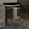 Image de vidaXL Auvent Manuel Rétractable avec Store et LED Banne Pliable Jardin Balcon Terrasse Extérieur Protection contre Rayons UV 4,5x3 m Anthracite