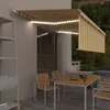Image de vidaXL Luifel handmatig uittrekbaar met rolgordijn LED 5x3 m geel wit3069343