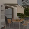 Image de vidaXL Auvent Manuel Rétractable avec Store et LED Banne Pliable Jardin Balcon Terrasse Extérieur Protection contre Rayons UV 3x2,5 m Crème