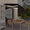 Image de vidaXL Luifel handmatig uittrekbaar rolgordijn LED 3,5x2,5 m antraciet3069404