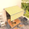 Image de vidaXL Luifel automatisch uittrekbaar rolgordijn 3,5x2,5 m geel en wit3069408