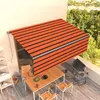 Image de vidaXL Luifel handmatig uittrekbaar met rolgordijn 4x3 m oranje bruin3069420