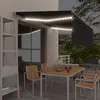 Image de vidaXL Luifel handmatig uittrekbaar met rolgordijn LED 4x3 m antraciet3069424