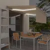 Image de vidaXL Auvent automatique et store capteur de vent et LED 4x3 m Crème 3069432
