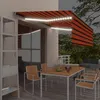 Image de vidaXL Luifel handmatig uittrekbaar rolgordijn LED 4,5x3m oranje bruin3069445