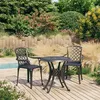 Image de vidaXL Ensemble de bistro, 3 pcs, Aluminium coulé Noir