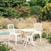 Image de vidaXL 3-delige Bistroset gietaluminium wit3070582