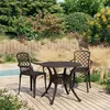 Image de vidaXL Ensemble de bistro, 3 pcs Aluminium coulé, Bronze