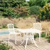 Image de vidaXL 3-delige Bistroset gietaluminium wit3070588
