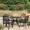 Image de vidaXL 5-delige Bistroset gietaluminium bronskleurig3070604