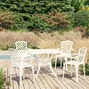 Image de vidaXL 5-delige Bistroset gietaluminium wit3070615