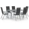 Image de Ensemble à manger de jardin 7 pcs aluminium argenté et noir