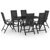 Image de Ensemble à manger de jardin 7 pcs aluminium anthracite