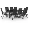 Image de Ensemble à manger de jardin 9 pcs aluminium anthracite