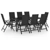 Image de Ensemble à manger de jardin 9 pcs aluminium anthracite