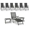 Image de Salon de jardin vidaxl aluminium 7 personnes 9 pieces