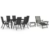 Image de Ensemble à manger de jardin 10 pcs noir et anthracite