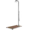 Image de vidaXL Buitendouche met bruine basis 230 cm roestvrij staal3070789