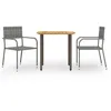 Image de vidaXL Ensemble de Salle à Manger de Jardin 3 pcs Table et Chaises de Repas de Patio Mobilier à Dîner de Terrasse Extérieur 3072488