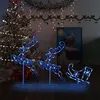 Image de vidaXL Renne et Traîneaux Noël Volant Décoration de Noël Jardin Patio Arrière-cour Extérieur Intérieur Acrylique 260x21x87 cm Bleu