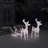 Image de Vidaxl Décoration de Noël Rennes avec Traîneau, 160 LED, 130 cm