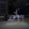 Image de vidaXL Cordon Lumineux de Noël 3 pcs Rennes Ornement de Noël Décoration de Vacances Jardin Patio Arrière-cour Extérieur Balcon 229 LED