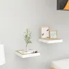 Image de Étagères murales 2 pcs Chêne et blanc 23x23,5x3,8 cm MDF