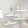 Image de vidaXL Wandschappen zwevend 4 st 40x23x3,8 cm MDF eikenkleurig en wit326572