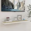 Image de vidaXL Wandschap zwevend 90x23,5x3,8 cm MDF eikenkleurig en wit326582