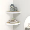 Image de vidaXL Hoekwandschappen 2 st 25x25x3,8 cm MDF eikenkleurig en wit326631