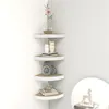 Image de vidaXL Hoekwandschappen 4 st 25x25x3,8 cm MDF eikenkleurig en wit326632