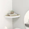 Image de Étagère d angle murale Chêne et blanc 35x35x3,8 cm MDF