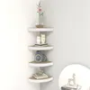 Image de vidaXL Hoekwandschappen 4 st 35x35x3,8 cm MDF eikenkleurig en wit326641