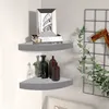 Image de Étagères d angle murales 2 pcs Gris béton 35x35x3,8 cm MDF