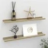 Image de Étagères murales 2 pcs blanc et chêne sonoma 60x9x3 cm