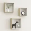 Image de vidaXL Etagères Murales sous Forme de Cube 3 pcs Etagères Suspendues Etagères Flottantes Salon Salle de Séjour Maison Intérieur Blanc et Chêne Sonoma 326720