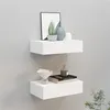 Image de Étagères à tiroirs murales 2 pcs Blanc 40x23,5x10 cm MDF