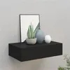 Image de Étagère à tiroir murale noir 40x23,5x10 cm MDF