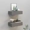 Image de Étagères à tiroirs murales 2 pcs gris 40x23,5x10 cm MDF