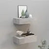 Image de vidaXL Wandschappen 2 st met lade 40x23,5x10 cm MDF betongrijs330252