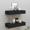 Image de Étagères à tiroirs murales 2 pcs Noir 60x23,5x10 cm MDF
