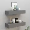 Image de Étagères à tiroirs murales 2 pcs gris 60x23,5x10 cm MDF